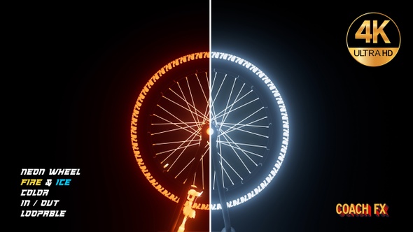 Neon BMX Wheel Fire & Ice