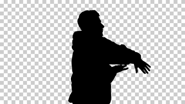 Silhouette Man dancing, Alpha Channel alt