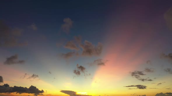 Aerial View Csenery Light Through The Sky At Sunrise