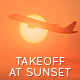 Plane Takeoff at Sunset - VideoHive Item for Sale