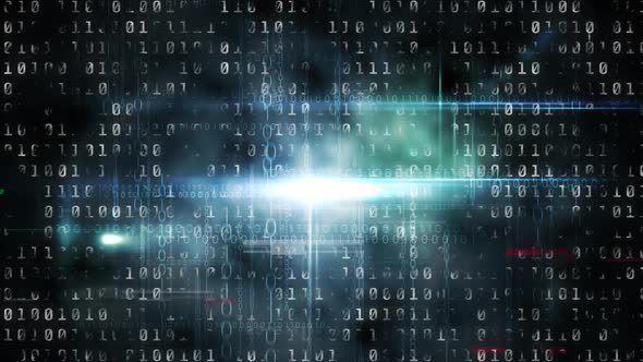 Animation of data in dark background alt