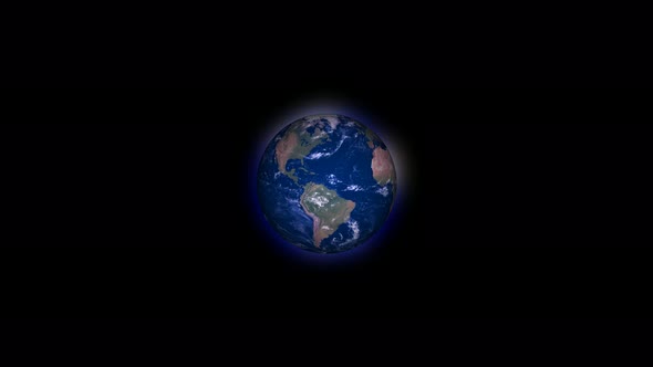 3d realistic rotating glowing planet earth