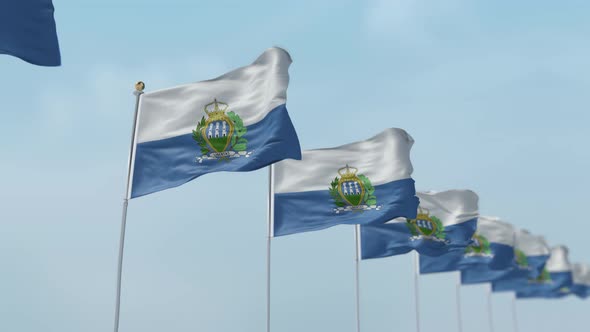 San Marino Row Of Flags 