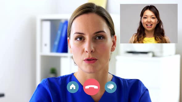 Female Doctor Having Video Call with Patient