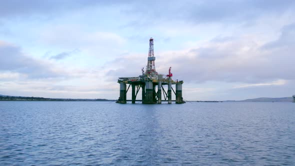 Oil and Gas Drilling Rig Aerial View of the Platform