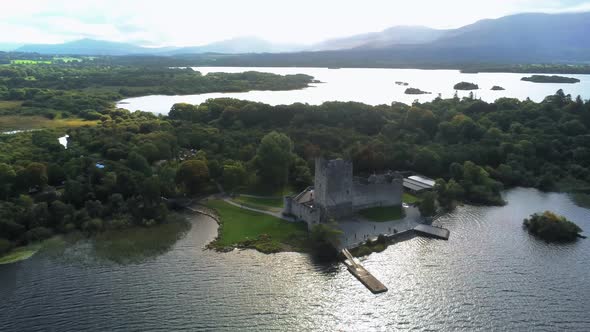 Famous Ross Castle at Killarney National Park in Ireland