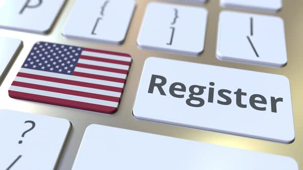 Register Text and Flag of the USA on the Keyboard