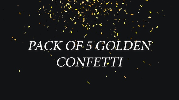 Set of 5 Golden Trendy Confetti, Gunshot Popper Explosions Falling alt