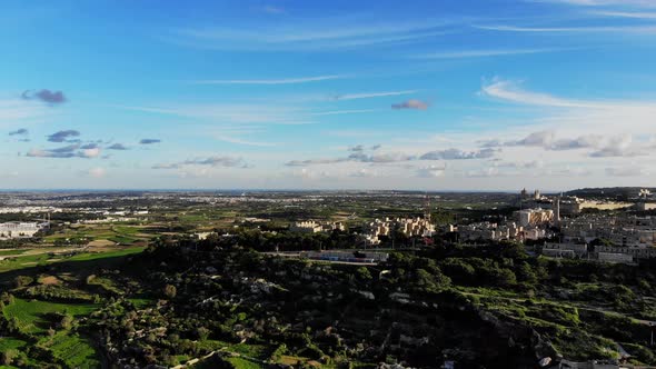 Aerial drone video from Malta, Mdina, L-Imtarfa and surroundings