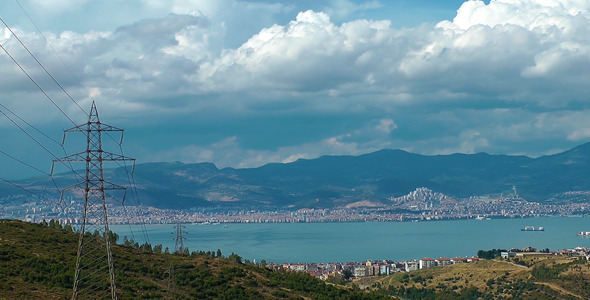 Cityscape and Electric Poles