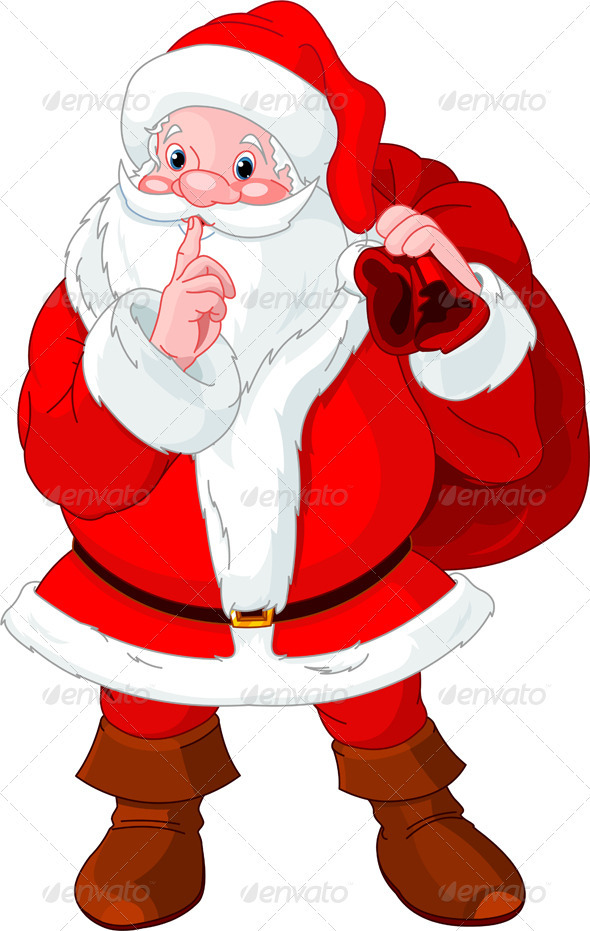 Santa Claus gesturing shush