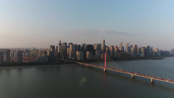 Panoramic  city skyline in hangzhou china