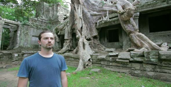 Tourist Surprise In Angkor