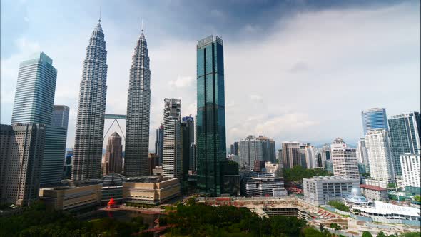 Petronas twin tower in the city at Malaysia