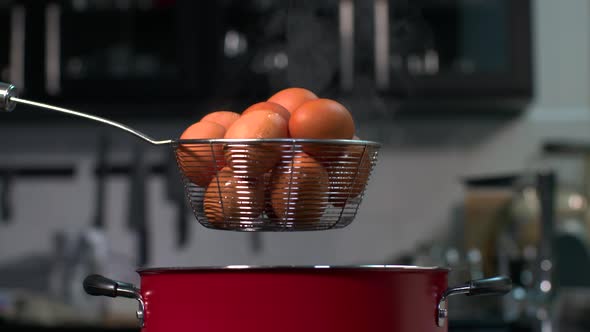 Boiling Eggs in a Pot