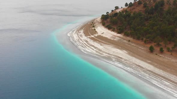 Aerial View of the Soda Lake Salda in Turkey