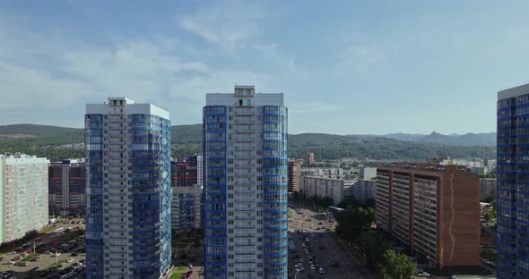 Residential Buildings in the City Drone