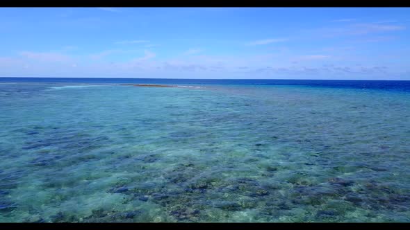 Aerial top view panorama of paradise seashore beach vacation by clear water and white sand backgroun