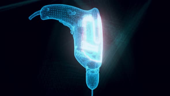 Drill Hologram Close Up 4k alt