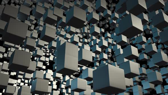 Chaotic movement of simple squares.