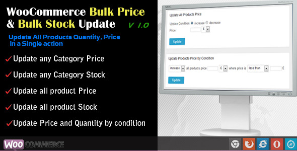 WooCommerce Bulk Price and Stock Quantity Update