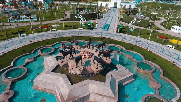 Ashgabat Children's Amusement Park in Tashkent. 4k.