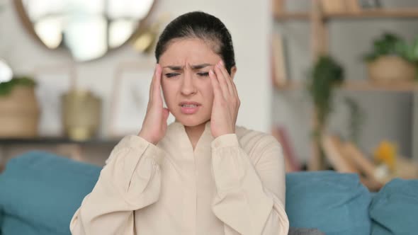 Indian Woman Having Headache at Home 