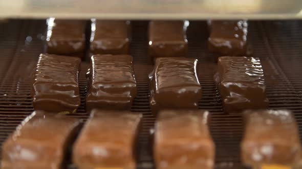 Chocolate Sweets on the Conveyor Belt