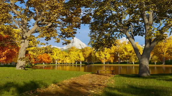 Sitting By A Lake In Autumn Colors alt