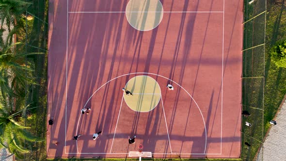 Basketball Court Aerial View 4 K Alanya Turkey