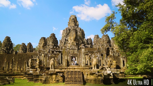 4K Bayon Temple in Angkor Thom, Siem Reap, Cambodia