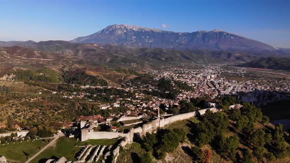 Aerial View of the Old Fortress in Mountains