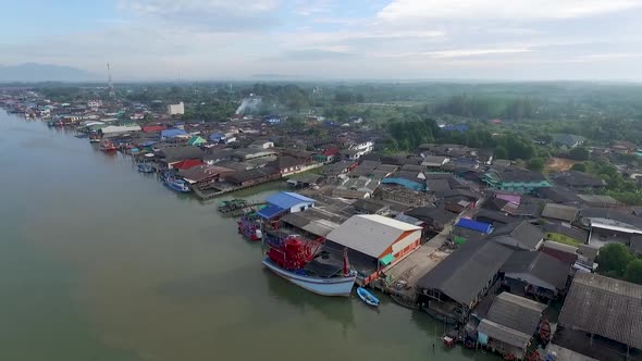 Fishing Villageat Estuary Prasae, Rayong District, Thailand