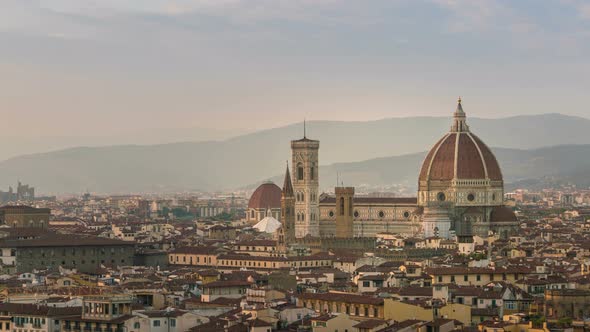 Time Lapse of Florence City Skyline in Italy