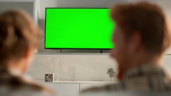 Couple Playing Games Chroma Key Screen at Home