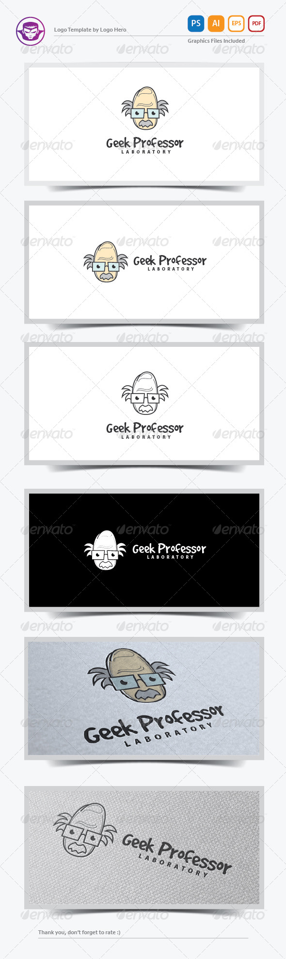 Geek Professor Logo Template