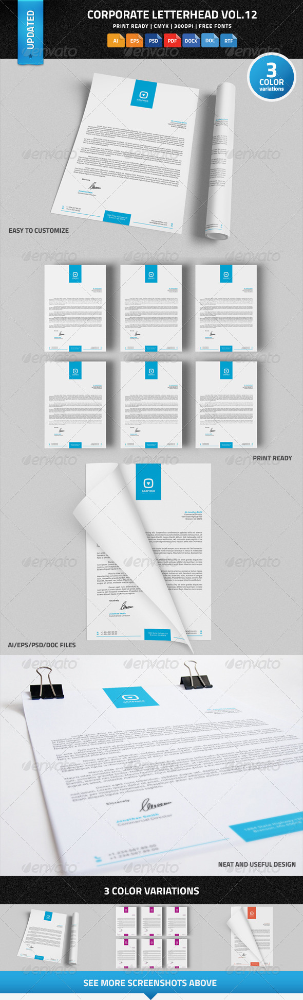 Corporate Letterhead Vol.12 with MS Word DOC/DOCX