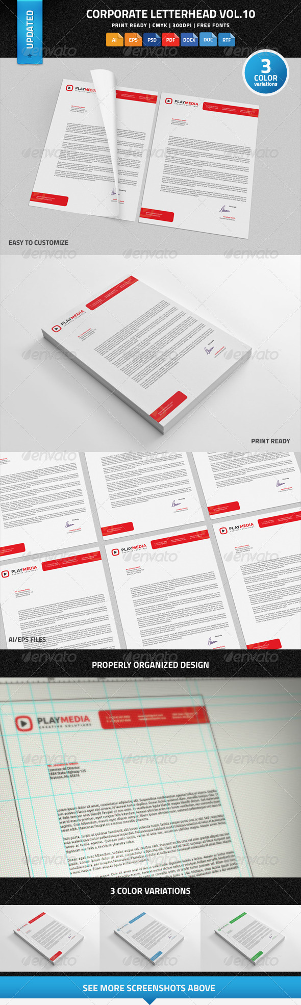 Corporate Letterhead Vol.10 with MS Word DOC/DOCX