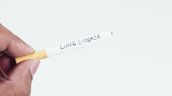 Hold Cigarette With Writing Lung Disease