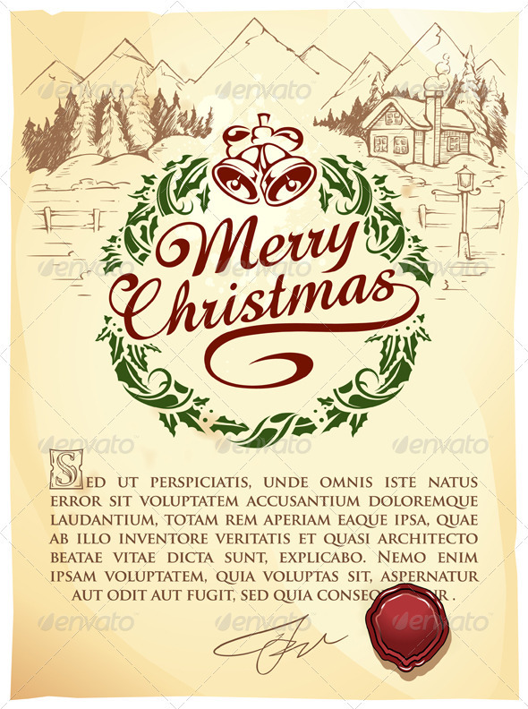 Calligraphic Christmas lettering