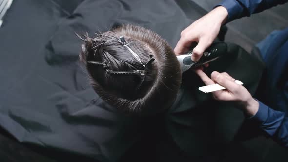 Cutting Hair on Back of  Neck at Salon