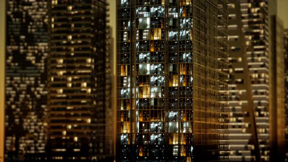 Skyscrapper in the Business Quarter in the Night