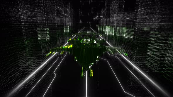 Future Artificial Code Plane Vehicle Made Of Laser Energy Flying In Cyberspace alt