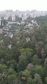 Aerial View of the Border of the Metropolis and the Forest