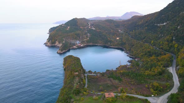 Gideros bay on the black sea, Kastamonu, Cide-Gideros, beautiful sea bay in autumn