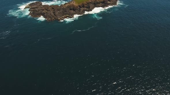 Rocky Island in the Ocean