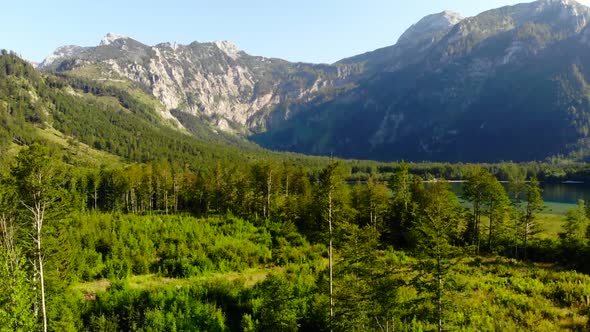 Beautiful Landscape on the Lake Offensee in the Mountains in Upper Austria Salzkammergut