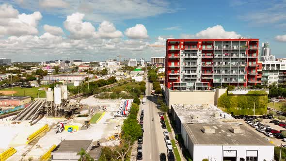 Aerial Video North Miami Avenue Northbound Industrial District
