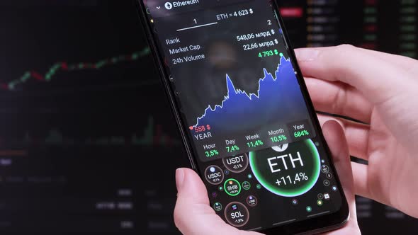 Cryptocurrency Pairs. Bubble Chart, Graph. Interest, index, drop, growth, numbers