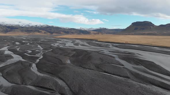 Quick Aerial Shot of Icelandic Scenery.